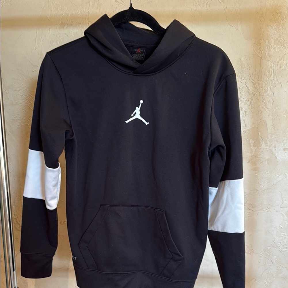 Jordan Black Hoodie with White Accent boys lg